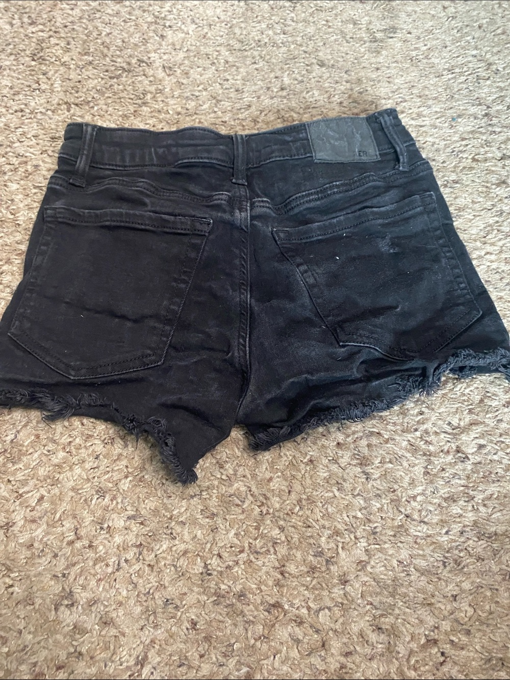 Aeropostale Black Frayed Hem Denim Shorts